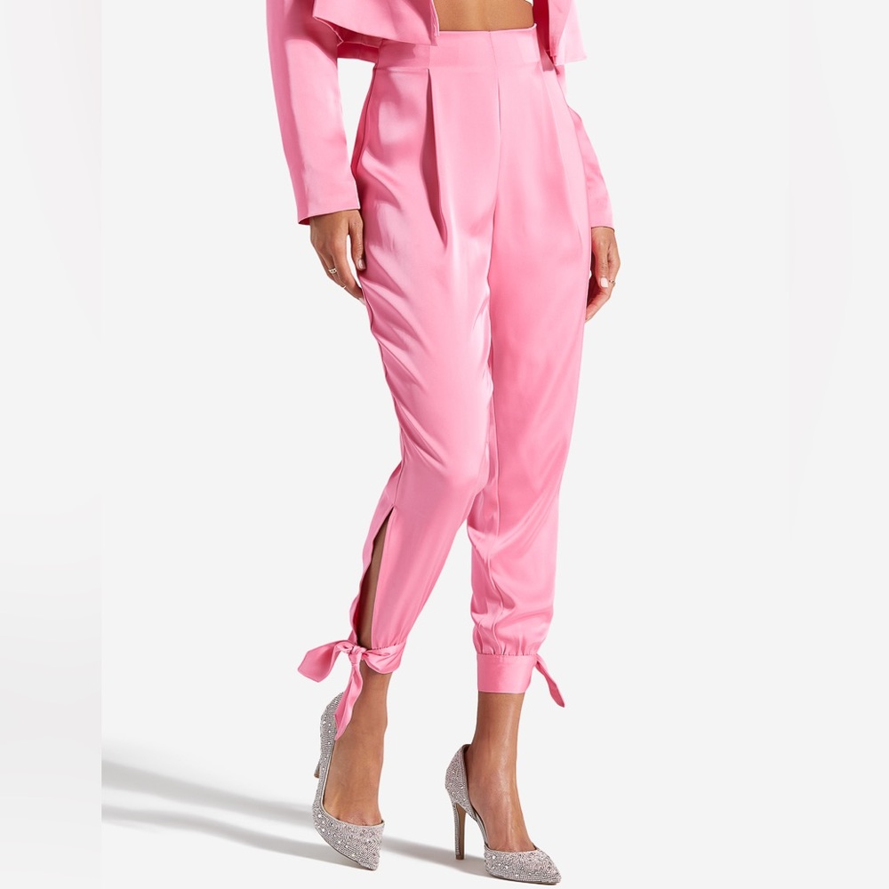 Tie Hem Party Trousers - Pink (Shoe Dazzle)
